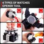 XOOL 151 PCS Professional Watch Repair Tool Kit, Includes Watch Battery Change Kit, Watch Case Opener, Link Remover, Spring Bar Tools, Screwdrivers, and Portable Carrying Case with Instruction Manual - color: 151pcs RED