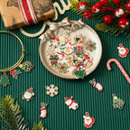 MARFOREVER 40Pcs/20 Pairs Christmas Charms, Christmas Gold Enamel Charms Pendants for Jewelry Making, Metal Alloy Xmas Charm Pendants for Bracelet Necklace Earrings Making Accessories - style: Christmas