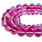 Smooth Angel Aura Quarz Beads Shining Mermaid Mystic Gemstone Loose Beads for DIY Jewelry Making 38pcs/Strand (Red,10mm) - color: Red, size: 10mm