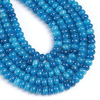 76pcs 5x8mm Natural Stone Cyanite Blue Jade Rondelle Spacer Loose Beads Abacus Disk Stone Round Loose Gemstone Beads for Jewelry Making DIY Bracelet Necklace - color: Cyanite Stone