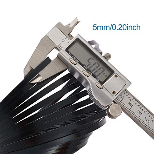 Fashewelry 32.8Ft 5mm Aluminum Flat Wire Black Bendable Metal Craft Wire Strip for Bezel Sculpting Armature Jewelry Making Gem Metal Wrap - color: Flat-Black, size: 5mm