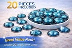 25mm Blue Aqua H122 Flat Back Round Acrylic Rhinestones Plastic Circle Gems for Costume Making Cosplay Jewels Pro Grade Embelishments - 20 Pieces (Blue Zircon) - color: Blue Zircon