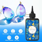 Bsrezn 200g UV Resin Kit with Upgraded Light 18 Beads, Crystal Clear Solar Activated UV Epoxy Resin for Jewelry Making (100g x 2) - size: medium light kit