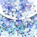Mixed Star Moon Crystal Glass Beads Seedbeads Loose Round Pearl Beads for Jewelry Making Craft Bracelets Necklaces Earrings DIY Crafts Projects Blue Glass Spacer Bead Kits for Crafts - color: Blue