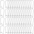 1 Box 120Pcs Kidney Earring Finding Teardrop Earring Wires Stainless Steel U Shaped Hoop Wires Long Earring Hooks Dangle Silver Earring Wires for Jewelry Making Supplies DIY Craft Beginner - size: 20x9x2mm