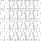 1 Box 120Pcs Kidney Earring Finding Teardrop Earring Wires Stainless Steel U Shaped Hoop Wires Long Earring Hooks Dangle Silver Earring Wires for Jewelry Making Supplies DIY Craft Beginner - size: 20x9x2mm