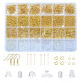 SONGIN Earring Making Kit, 1100 Pcs Jewellery Findings Earring Making Supplies Kit with Ear Hooks Posts Pins Open Jump Rings and 6 Styles Ear Backs (Gold) - color: Gold