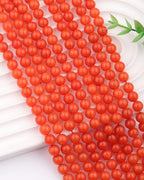 Natural Stone Beads 8mm Polished Round Smooth Gemstone Beads for Jewelry Making Supplies 15 Inch(45 Beads) (South Red Agate) - color: South Red Agate-45pcs