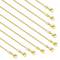 10PCS 18 Inches Adjustable 18K Gold Plated Necklaces Bulk Small Box Necklace Chain for Women - color: Gold Box