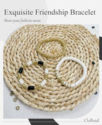 ClaBead Bracelet Making Kit for Boys 3200Pcs, Clay Beads Bracelet Kit with Gold Beads and Gold Flower, Swift Friendship Beads Bracelet Kit for Bracelets Making - color: Black & White