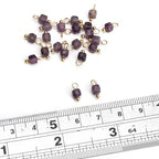 Beadia Natural Faceted Cube Stone Charms 4mm 30pcs with Untarnish Metal Accessories Loose Square Beads for DIY Jewelry Making - color: Amethyst