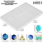 FUNSHOWCASE Cabochon Resin Mold Pack of 2 Mosaic Tile Epoxy Casting Jewelry Making - color: 358 Cavities 15 Designs