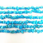 3-5mm Natural Blue Turquoise Gemstone Chips Loose Beads Semi Precious for Jewelry Making DIY Handmade Craft Supplies 1 Strand per Bag Approxi 32" - color: Blue Turquoise