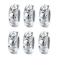 Clip Stopper Charms Sterling Silver Rondelle Spacer Bead for Bracelets (Silver) - color: Retro-Silver 6 pcs