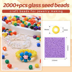 2000pcs Light Purple Glass Seed Beads, Colorful Tiny 4mm Beads for Jewelry Making, Beading Supplies. - color: Light Purple