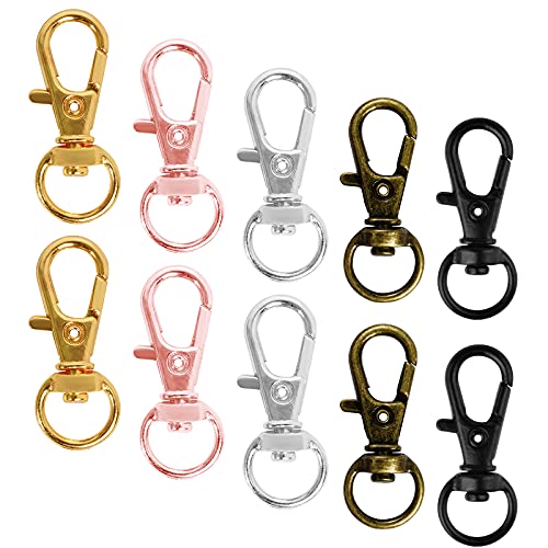 50 pcs Swivel Clasps Lanyard Snap Hook,cnomg Metal Swivel Lanyard Snap Hook Lobster Claw Clasp (Multi-Color) - color: Multi-Color, size: 1.2 inches