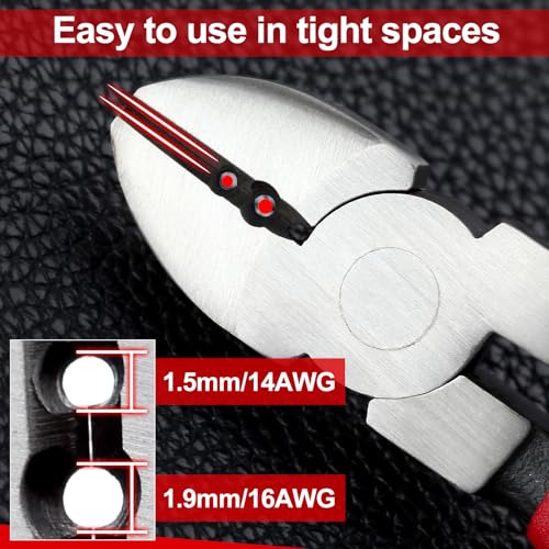 6 Inch Diagonal Cutting Pliers with Wire Stripping Holes Precision Side Cutter Sharp Diagonal Cutters Compact Wire Cutters Floral Wire Cutter for Crafting Wire Plastic Floral Cutting - style: Diagonal Cutting Pliers