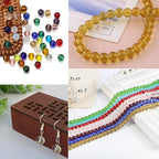 Gocelyn 476Pcs Natural Gemstone Smooth Round Crystal Glass Beads for Jewelry Making(Brown), Glass Spacer Loose Beads for Crafts Bracelets Necklaces Charms Pendants Presents 4/6/8/10/12mm - color: Round Glass Beads: Brown