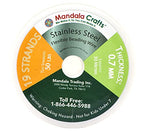 Mandala Crafts 19 Strand Beading Wire for Jewelry Making - 98 FT 21 Gauge Stainless Steel Braided Tiger Tail Wire for Bead Stringing - size: 19 Strands 21 Gauge 0.7MM 98FT
