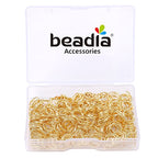 BEADIA 14K Gold Plated Jump Rings Non Tarnish 8mm 300pcs for Jewelry Making Findings - color: 14K Gold, size: 0.7x8mm