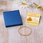 QOGIR 14k gold Handmade Healing Bracelet, Natural Gem Stone Crystal Elastic Gold Bracelet - color: Citrine - Wealth, size: 4m