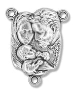 Gifts Catholic Inc. Pack of 10 - Holy Family Centerpieces for Rosary - 1" Silver Oxidized Bulk Rosary Making Supplies - Made in Italy