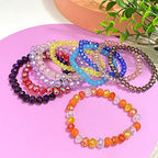 Jmassyang Briolette Rondelle Faceted AB Crystal Glass Beads for Jewelry Making Bracelets Necklaces Earrings (Violet AB, 6x8mm) - color: Violet AB, size: 6x8mm