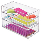 iDesign Clarity Plastic Drawer Organizer for Vanity, Countertop, Bathroom, Kitchen and Cabinet Storage, 8" x 4" x 2", Clear - color: Clear
