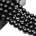 12mm Black Onyx Agate Smooth Round Shape Natural Gemstone Loose Beads for 1 Strand per Bag Approxi 15.5 inch 32pcs Jewelry Making - color: Black, size: 12mm