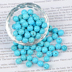 AD Beads 8mm Natural Round Loose Beads 110 Pieces, for Making 108 Mala Prayer Beads Necklace, Bracelet & Yoga Meditation, Jewelry Design (Blue Turquoise) - color: Blue Turquoise
