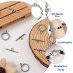Pandahall 10 Sets Antique Silver Tibetan Alloy Toggle Clasps Round Bracelet Jewelry Clasp Connectors for Necklace Bracelet Jewelry Making