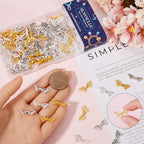 SUNNYCLUE 1 Box 150Pcs 3 Colors Metal Butterfly Bead Bulk Wing Spacer Beads Alloy Antique Golden Silver Tibetan Hollow Butterflies Wings Loose Beads for Jewelry Making Bracelet DIY Crafts Accessories