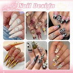 1-3MM Mini Small Nail Beads Metal Caviar Beads Silver Gold Nail Charms and Gems Ball, Nail Balls for Nail Art Accessories Supplies Gold Rhinestones for Women Manicure - color: 12 Small Silver and Gold Nail Beads