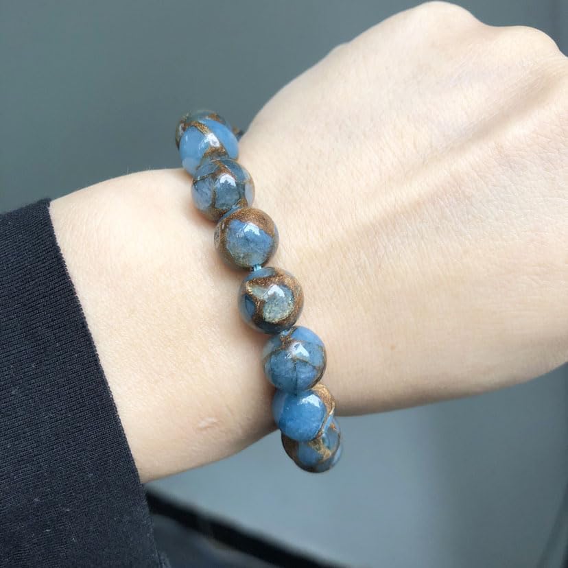 6mm Lake Blue Jade Natural Stone Beads Round Loose Beads for Jewelry Making Yochus DIY Beads Bracelet Necklace - color: Lake Blue Jade, size: 6mm