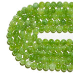 8mm Natural Green Peridot Gemstone Beads Polished Round Smooth Stone Beads for Bracelets Jewelry Making 15inch Loose Beads - color: Green Peridot, size: 8mm