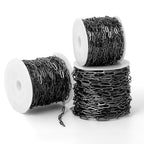 [33 Ft] Gunmetal Paperclip Chains Roll, 2.5mm Width 304 Stainless Steel Black Paperclip Oval Link Chain Spool Bulk for DIY Jewelry Making - color: black color(2.5mm)