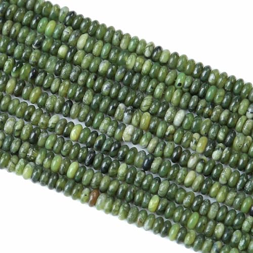 2x4MM 150PCS Chinese Green Jade Tube Rondelle Abacus Disk Spacer Loose Beads for Jewelry Making - color: Chinese Green Jade, size: 2x4mm abacus-shaped