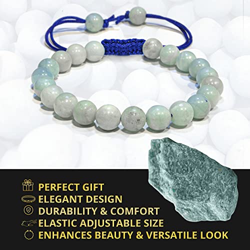 ANAYA AGATE Energy Protection Crystal Handmade Adjustable Bead Bracelet Perfect for Men, Women’s Christmas Gift - Gemstone Healing Stretch Bracelet Pulsera Para Hombre Mujer Stocking Stuffer - color: Amazonite