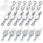 18 Pcs 3 Styles Magnetic Necklace Clasps and Closures, Rose Round Cylindrical Jewelry Magnetic Clasp Connector Locking Magnetic Clasp Bracelet Extender for Jewelry Making (Silver) - color: Silver