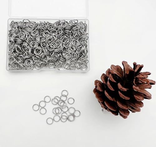600 Pcs Jump Rings,304 Stainless Steel O Ring,8MM Open/Close Jump Rings,Loop Contactors for Jewelry Making,DIY Crafts, Industrial Repair 1MM Thickness (18 Gauge) - size: 8MM