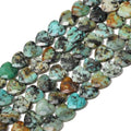 22pcs Faceted Heart Stone Beads Natural African Turquoise Bead 8mm Crystals and Healing Stones for Jewelry Making Supplies,Friendship Bracelet Kit,Love Gifts - color: African Turquoise
