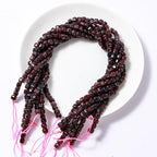 Natural Faceted Garnet Cube Stone Beads 5-5.5mm 60pcs/str Loose Square Semi Gemstone Stone Beads for Making Bracelets Necklace Earrings - color: Garnet