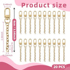 NCIWAN 20 PCS Keychain Making Kit Swivel Snap Hook Lobster Claw Clasps and Extender Chain Gold Metal Keychain Clips with Key Ring Bulk for DIY Craft Supplies Jewelry Key Chain Bags Accessories Gift - color: Gold 20