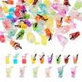 Craftdady Resin Plastic Miniature Food Snack Pendants Charms Ice Drink Juice Pendants Cute Bottle Fruit Keychain Charms Hang Ornament for DIY Craft Earring Bracelet Necklace Jewelry Making - color: Mixed Color Ice Drink Juice