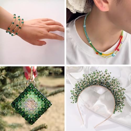 6 Strands Faceted Crystal Glass Beads Strands 3/4/6/8mm Rondelle Electroplate Glass Loose Spacer Beads Pearl Luster Plated for DIY Bracelet Necklace Jewelry Making, Dark Green - color: 2/3/4/6/8mm-Dark Green