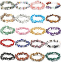 SAMOCO 20 PCS Natural Gemstone Bracelets Chakra Crystal Irregular Chips Beads Stretch Bracelets for Women Align Chakras Promote Communication