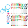 RQAYE 30pcs Beadable Keychains Keychain Bulk kit Cute Blank Bead Keychain Strip DIY Men's and Women's Making Supplies Crafts, Jewelry, Bag Accessories, Customized Project Gifts (Multicolor) - color: Multicolor