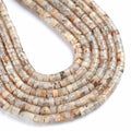 150pcs 2x4mm Natural Flowery Cowry Fossil Tube Shape Beads Loose Flat Round Cylinder Flat Spacer Green Stone Beads for Bracelet Earrings Jewelry Making - color: Flowery Cowry Fossil Stone, size: 2x4mm Tube shape