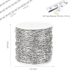 16Ft Stainless Steel Paperclip Chain for Jewelry Making, 4.5mm Width Silver Paper Clip Link Chains Roll for DIY Necklace Bracelet Craft Jewelry Making Supplies with Lobster Clasps Soft Tape Measure - color: Paperclip 4.5mm Silver