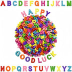 Looconi 400pcs Colorful Letter Beads, Big Hole,A-Z Resin Pendants,3D Loose Beads for Jewelry Making,Key Chains,Crafts - color: PendantColorful